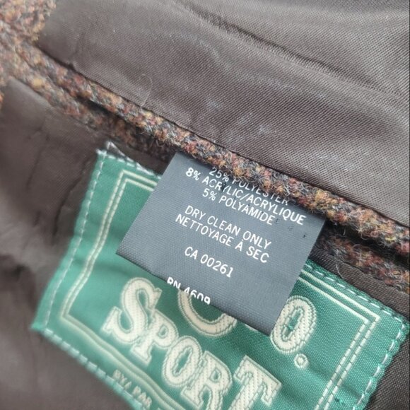 Vintage 90s Tip Top Mens Sport Coat Jacket Speckled Brown Orange Deep Pocket 40R - Picture 9 of 12